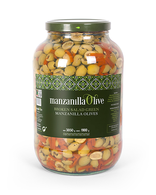 Aceitunas Verdes Deshuesadas Aliñadas - Manzanilla Olive