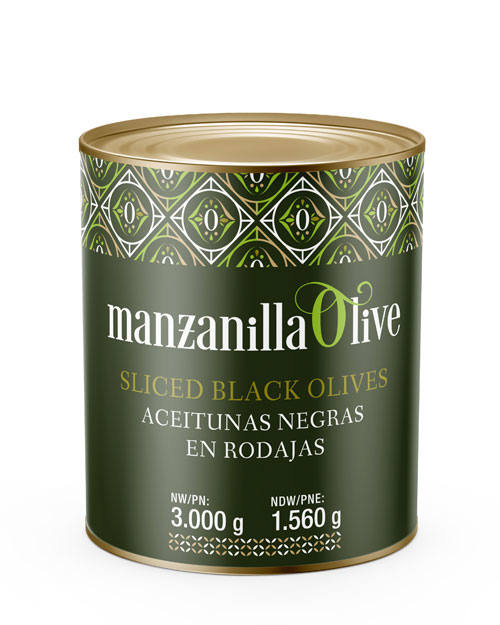 Aceitunas negras en rodajas - Manzanilla Olive