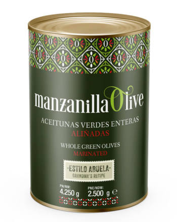 Aceitunas verdes enteras aliñadas - Manzanilla Olive