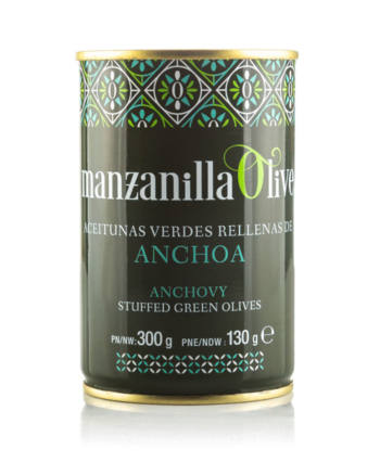Aceitunas verdes rellenas de anchoas- Manzanilla Olive